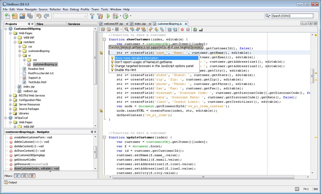 Editor de código fuente para HTML / CSS / JS con soporte para proyectos